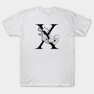 Letter X Monogram - Floral Initial T-Shirt